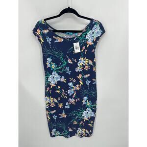 Tori Richard Honolulu Sofie Dress Navy Bird Print Size XS NWT
